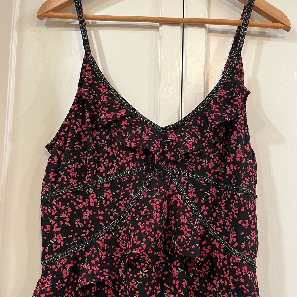 NWT’s Lovestitch Black Hot pink floral Maxi dress, Size Large